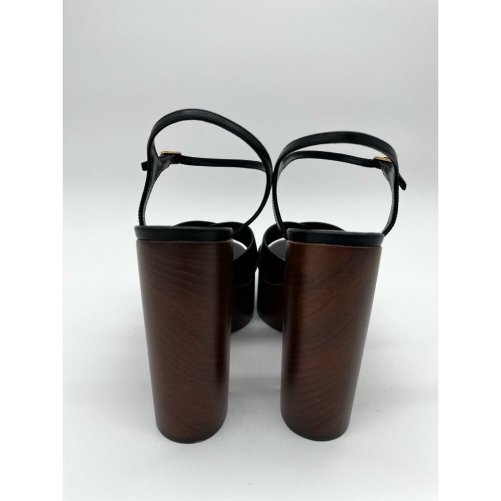 Saint Laurent Bianca Platform Sandals Black Leather - US 11 (EU 41) - Picture 11 of 15